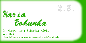 maria bohunka business card