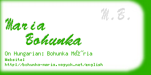 maria bohunka business card